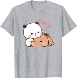 Kawaii Panda Bear Hug Bubu Dudu Love Valentines Days Funny Gift Unisex T-Shirt (Grey,M) von Berentoya