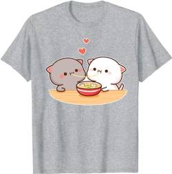 Kawaii Panda Bear Hug Bubu Dudu Valentine Eating Ramen Valentines Days Funny Gift Unisex T-Shirt (Grey,XL) von Berentoya