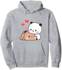 Kawaii Panda Bear Hug Bubu Dudu Valentines Days Funny Gift Unisex Pullover Hoodie (Grey,L) von Berentoya