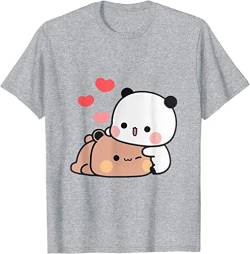 Kawaii Panda Bear Hug Bubu Dudu Valentines Days Funny Gift Unisex T-Shirt (Grey,M) von Berentoya
