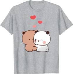 Kawaii Panda Bear Hug Bubu and Dudu Hug Valentines Days Funny Gift Unisex T-Shirt (Grey,5XL) von Berentoya