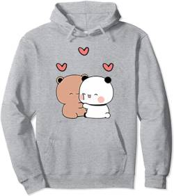 Kawaii Panda Bear Hug Bubu and Dudu Kissing Valentines Days Funny Gift Unisex Pullover Hoodie (Grey,M) von Berentoya