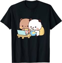 Kawaii Panda Bear Hug Bubu and Dudu Love is Being Cinema Pogether Valentines Days Funny Gift Unisex T-Shirt (Black,4XL) von Berentoya