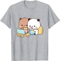 Kawaii Panda Bear Hug Bubu and Dudu Love is Being Cinema Pogether Valentines Days Funny Gift Unisex T-Shirt (Grey,4XL) von Berentoya