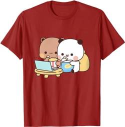 Kawaii Panda Bear Hug Bubu and Dudu Love is Being Cinema Pogether Valentines Days Funny Gift Unisex T-Shirt (Red,2XL) von Berentoya