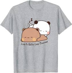 Kawaii Panda Bear Hug Bubu and Dudu Love is Being Lazy Pogether Valentines Days Funny Gift Unisex T-Shirt (Grey,4XL) von Berentoya