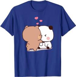 Kawaii Panda Bear Hug Bubu and Dudu Love is Being Make Out Pogether Valentines Days Funny Gift Unisex T-Shirt (Blue,XL) von Berentoya