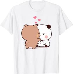 Kawaii Panda Bear Hug Bubu and Dudu Love is Being Make Out Pogether Valentines Days Funny Gift Unisex T-Shirt (White,3XL) von Berentoya