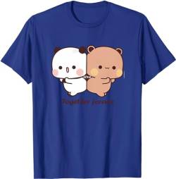 Kawaii Panda Bear Hug Bubu and Dudu Together Forever Valentines Days Funny Gift Unisex T-Shirt (Blue,XS) von Berentoya