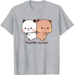 Kawaii Panda Bear Hug Bubu and Dudu Together Forever Valentines Days Funny Gift Unisex T-Shirt (Grey,3XL) von Berentoya