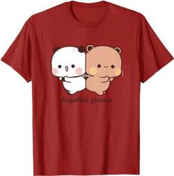 Kawaii Panda Bear Hug Bubu and Dudu Together Forever Valentines Days Funny Gift Unisex T-Shirt (Red,2XL) von Berentoya