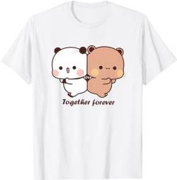 Kawaii Panda Bear Hug Bubu and Dudu Together Forever Valentines Days Funny Gift Unisex T-Shirt (White,2XL) von Berentoya
