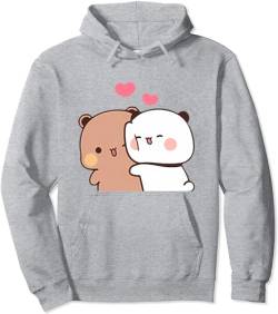 Kawaii Panda Bear Hug Bubu and Dudu Valentines Days Funny Gift Unisex Pullover Hoodie (Grey,2XL) von Berentoya