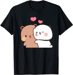 Kawaii Panda Bear Hug Bubu and Dudu Valentines Days Funny Gift Unisex T-Shirt (Black,4XL) von Berentoya