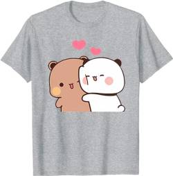 Kawaii Panda Bear Hug Bubu and Dudu Valentines Days Funny Gift Unisex T-Shirt (Grey,2XL) von Berentoya