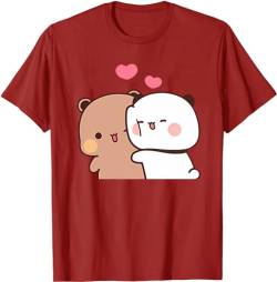 Kawaii Panda Bear Hug Bubu and Dudu Valentines Days Funny Gift Unisex T-Shirt (Red,3XL) von Berentoya