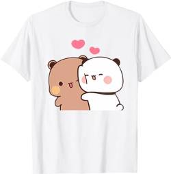 Kawaii Panda Bear Hug Bubu and Dudu Valentines Days Funny Gift Unisex T-Shirt (White,M) von Berentoya