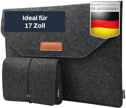 BergFilz Laptoptasche Filz 17 Zoll Schutz Laptophülle 2 Fach Notebooktasche Acer, Asus, Dell, HP, Lenovo Laptop Tasche Damen Mann Geschäftsreise Arbeit Aktentasche Hülle (17 Zoll) von BergFilz