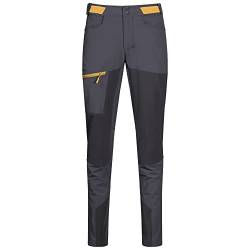 Bergans Cecilie Mountain Softshell Pants - Solid Dark Grey/Solid Charcoal/Light Golden Yellow - XXS von Bergans