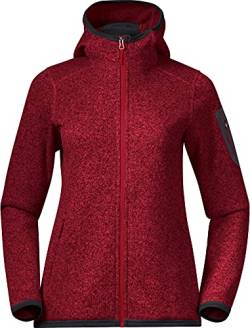 Bergans Kamphaug Knitted W Hoodie - Red - XL von Bergans