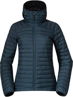 Bergans W Lava Light Down Jacket W/hood Blau - Daunen Leichte vielseitige Damen Daunenjacke, Größe XS - Farbe Orion Blue von Bergans