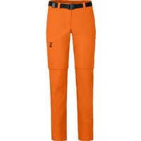 Bergson Zip-off-Hose BENNETT Zipp-Off (slim) Damen Wanderhose, vielseitig, pflegeleicht, Kurzgrößen, orange von Bergson