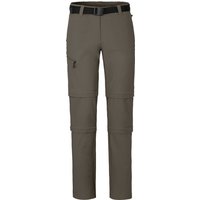 Bergson Zip-off-Hose NARRABEEN Doppel Zipp-Off Damen Wanderhose, vielseitig pflegeleicht, Normalgrößen, braun/grün von Bergson