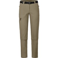 Bergson Zip-off-Hose YORK Capri Zipp-Off Damen Wanderhose, vielseitig, pflegeleicht, Kurzgrößen, beige von Bergson