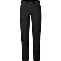 Bergson Zip-off-Hose YORK Capri Zipp-Off Damen Wanderhose, vielseitig, pflegeleicht, Langgrößen, schwarz von Bergson