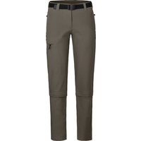 Bergson Zip-off-Hose YORK Zipp-Off Damen Wanderhose, vielseitig, pflegeleicht, Kurzgrößen, braun/grün von Bergson