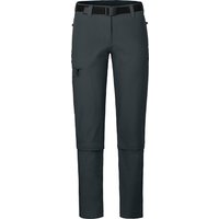 Bergson Zip-off-Hose YORK Zipp-Off Damen Wanderhose, vielseitig, pflegeleicht, Kurzgrößen, dunkel grau von Bergson