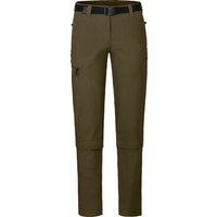 Bergson Zip-off-Hose YORK Zipp-Off Damen Wanderhose, vielseitig, pflegeleicht, Normalgrößen, olive grün von Bergson