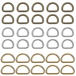 Berkelen Metall D-Ringe Halbringe 3 Farben D-Form Schnalle Clips für Rucksack Gürtelschnallen Taschen Gürtel Handtaschen Bastelzubehör 30 Stück von Berkelen