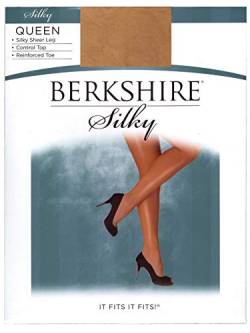 Berkshire Damen Übergröße Queen Silky Sheer Control Top Strumpfhose, 30 DEN, City Beige, 5XL-6XL Größen von Berkshire