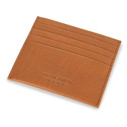 Berliner Bags Premium Kartenetui mit RFID-Schutz und Geschenkbox Kreditkarten Etuis Kreditkartenhülle aus Leder Slim Klein (Cognac) von Berliner Bags