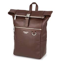 Berliner Bags Premium Rucksack Harlem aus Leder, Kurrierrucksack mit Laptopfach für Damen und Herren - Braun von Berliner Bags