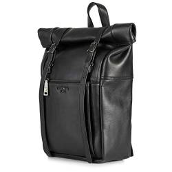 Berliner Bags Premium Rucksack Lille aus Leder, Kurierrucksack für Damen und Herren - Schwarz von Berliner Bags