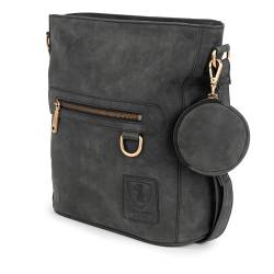 Berliner Bags Vintage Schultertasche Siena, Umhängetasche aus Leder, Handtasche für Frauen - Dunkelgrau von Berliner Bags