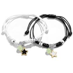 Freundschaftsarmbänder Glücksarmband Damen, Armband Stern Paar Armbänder, Leuchtende Kugel Pärchen Armband Beste Freunde Armband Mädchen Geschenke für Sie und Ihn Valentinstags Armband für Paare von Berry Only