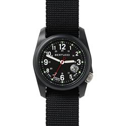 BERTUCCI DX3 Super Watch | schwarzes Zifferblatt/schwarzes Gehäuse, Schwarzes Nylonband, Feld von Bertucci