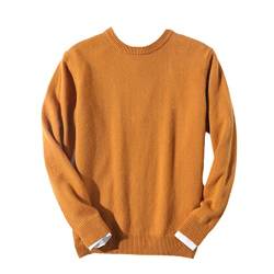 100 % Kaschmir-Pullover für Herren, alltäglich, warm, All-Match-Strickpullover, Jersey, gelb, Klein von Bervoco