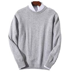 100 % Kaschmir-Pullover für Herren, alltäglich, warm, All-Match-Strickpullover, Jersey, grau, Groß von Bervoco