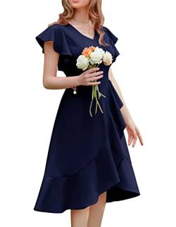 BeryLove Abendkleid Lang Elegant für Hochzeit Damen Kleider Sommer Cocktailkleid Damen Elegant für Hochzeit 7059 Navy M von BeryLove