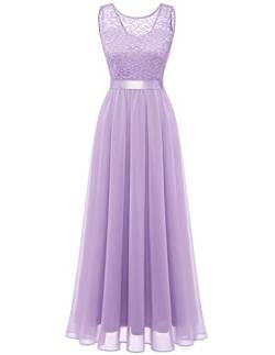 Berylove Abendkleid Lang Elegant für Hochzeit Abschlusskleider Brautjungfernkleid Brautkleid Standesamt Lavendel BLP7025 Lavender 2XL von Berylove