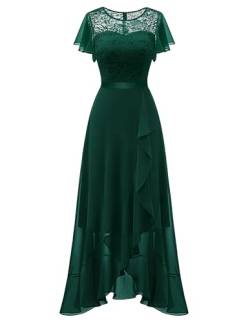 Berylove Abendkleid mit Schlitz Kleid Hochzeit Gast Langes Kleid Abendkleider Elegant für Hochzeit Lang 7051 DarkGreen L von Berylove