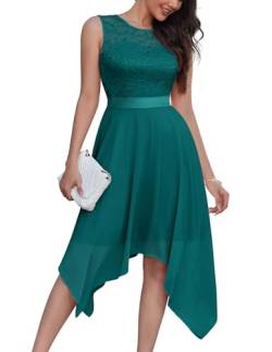 Berylove Abendkleider Elegant für Hochzeit Konfirmationskleider Kleider für Hochzeitsgäste Knielang Cocktailkleider Damen Knielang BLP7039 Peacock Green XS von Berylove