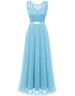 Berylove Abendkleider Lang Kleid Standesamt Abschlusskleid Cocktailkleid 7025 Light Blue S von Berylove