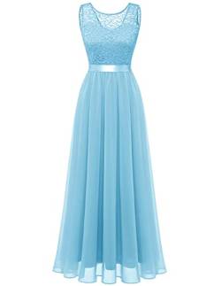 Berylove Ballkleider Damen Lang Abendkleid Hellblau Hochzeitskleid Cocktailkleid 7025 Light Blue M von Berylove