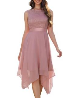 Berylove Cocktailkleid Damen Asymmetrisches Kleid Damen Abschlusskleid Kurz Abendkleid Kurz BLP7039 Blush XS von Berylove