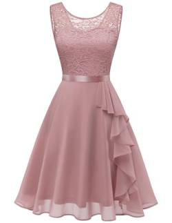 Berylove Cocktailkleid Damen Elegant für Hochzeit Kleid Hochzeitsgast Damen Abendkleider Elegant für Hochzeit BLP7052 Blush S von Berylove